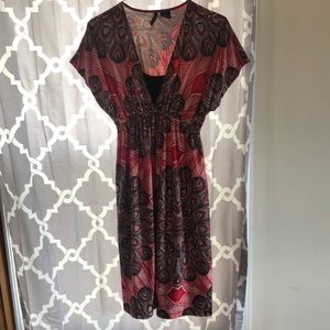 Red, black and white dress